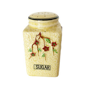 Majolica Cherry Blossom Hotta Yu Shoten Japanese Sugar Shaker 5"